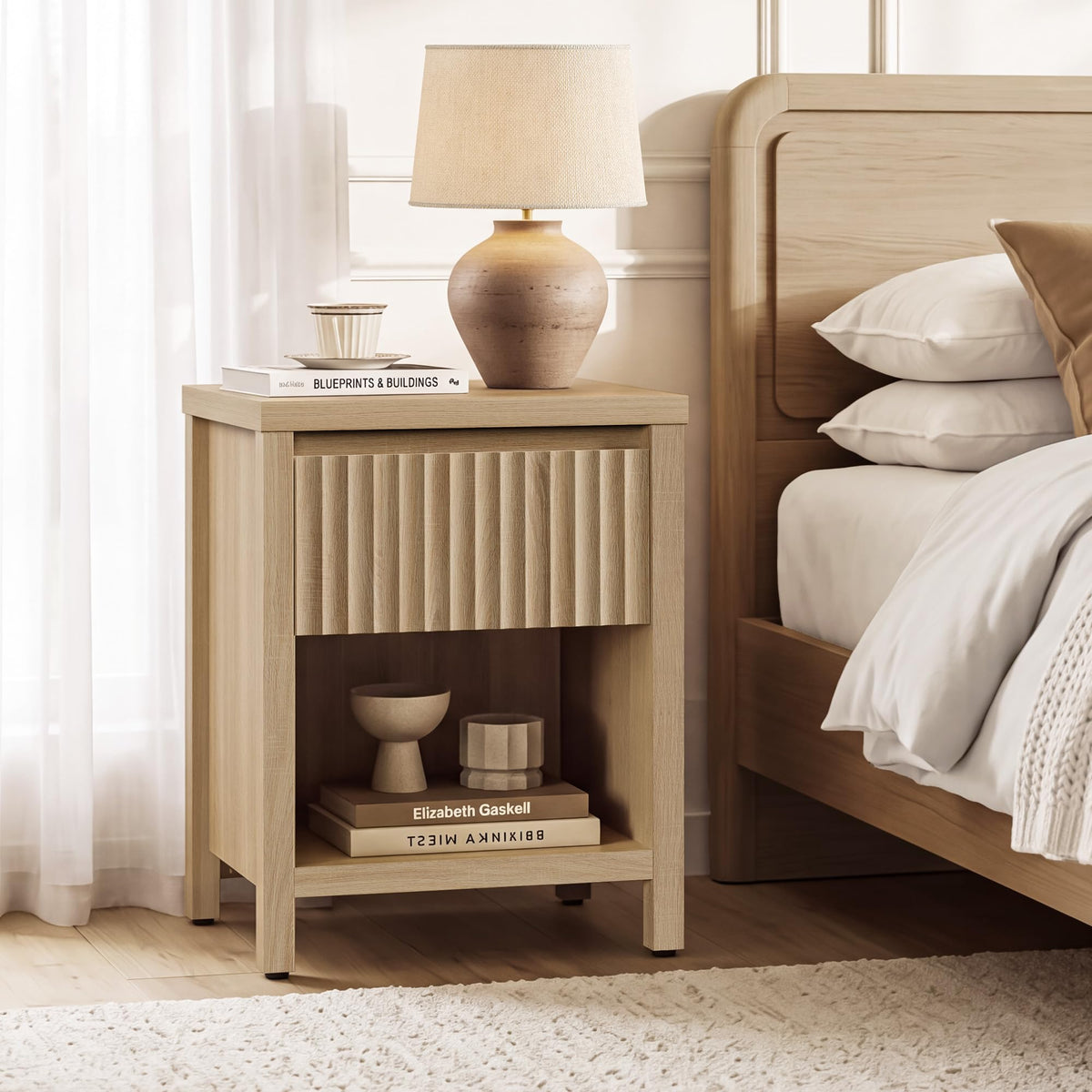 Fluted Nightstands Set of 2