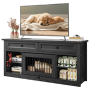 TV Stand with Pet Crate & Storage Drawers