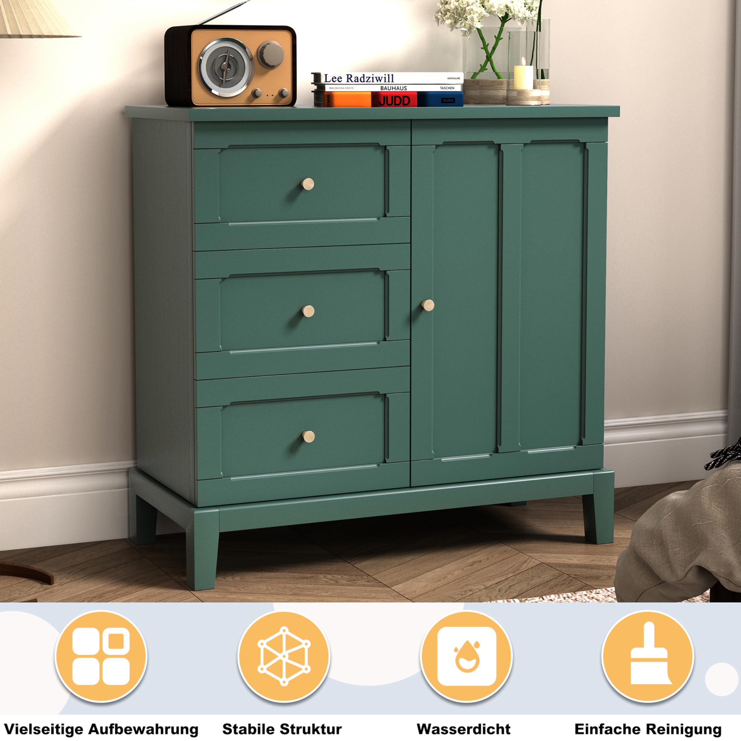 Accent Cabinet with 3 Drawers and Door