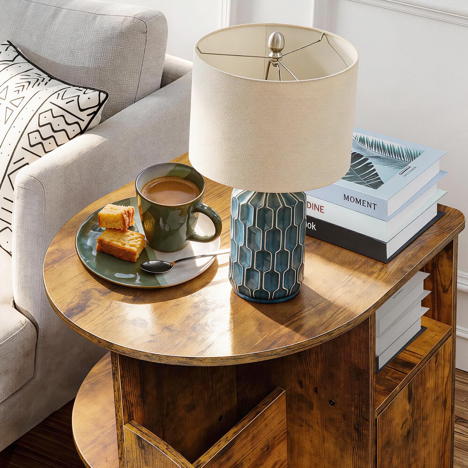 Rotating End Table with Storage