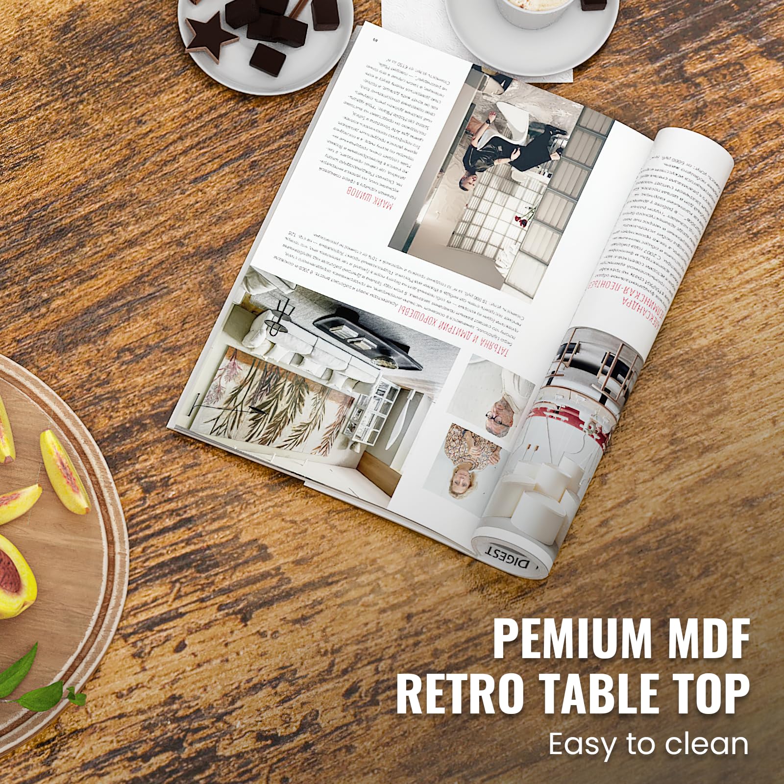 Coffee Table Set of 3, Rustic Brown