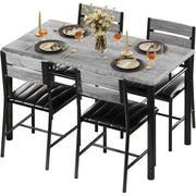 5-Piece Dining Table Set with Upholstered Chairs