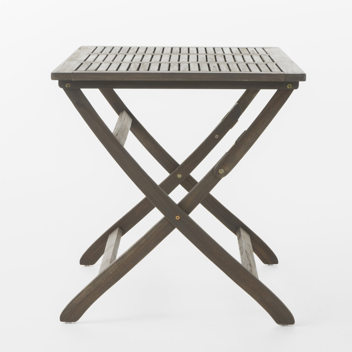 Christopher Knight Home Positano Outdoor Acacia Wood Foldable Dining Table, Grey Finish