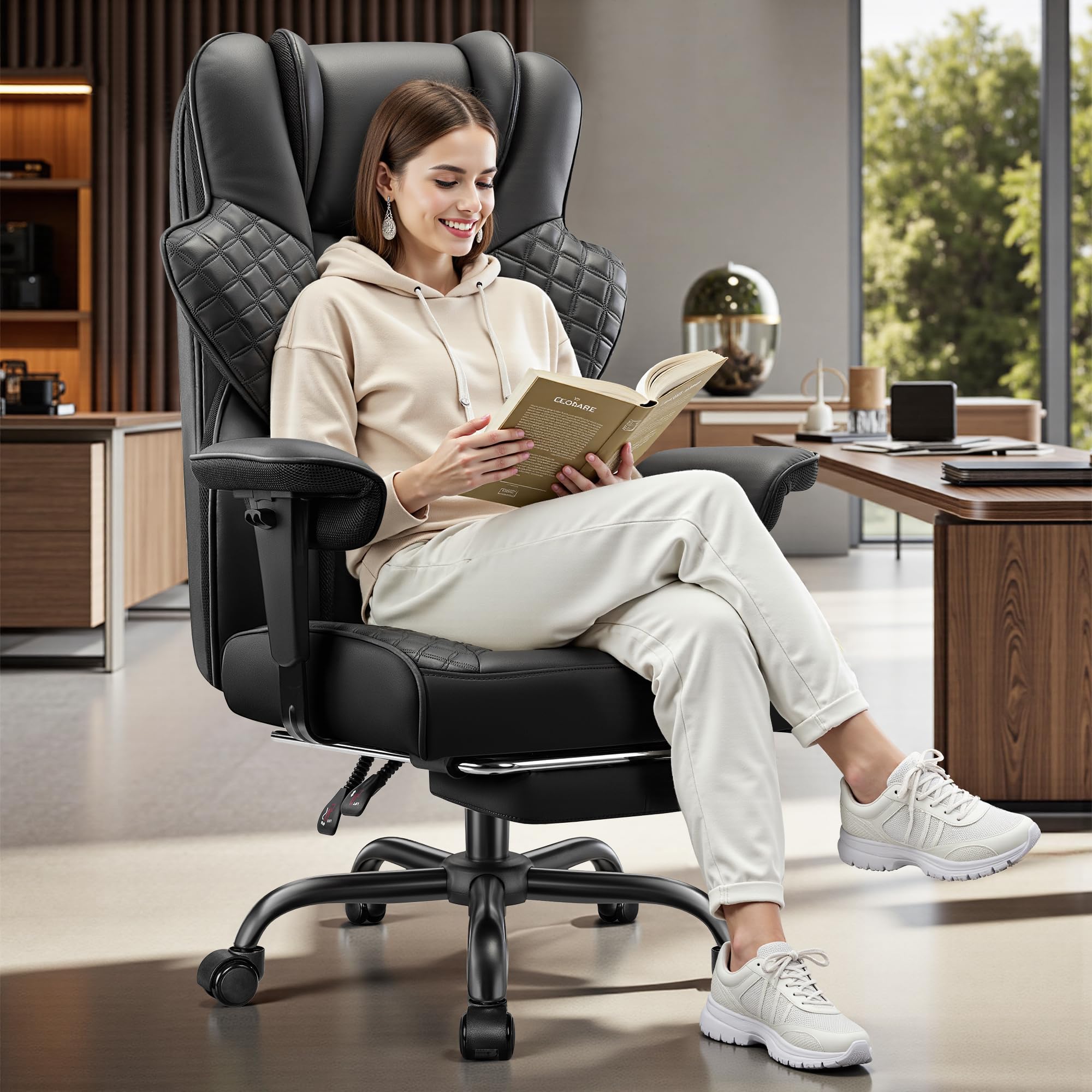 Big & Tall Ergonomic Office Chair with Footrest