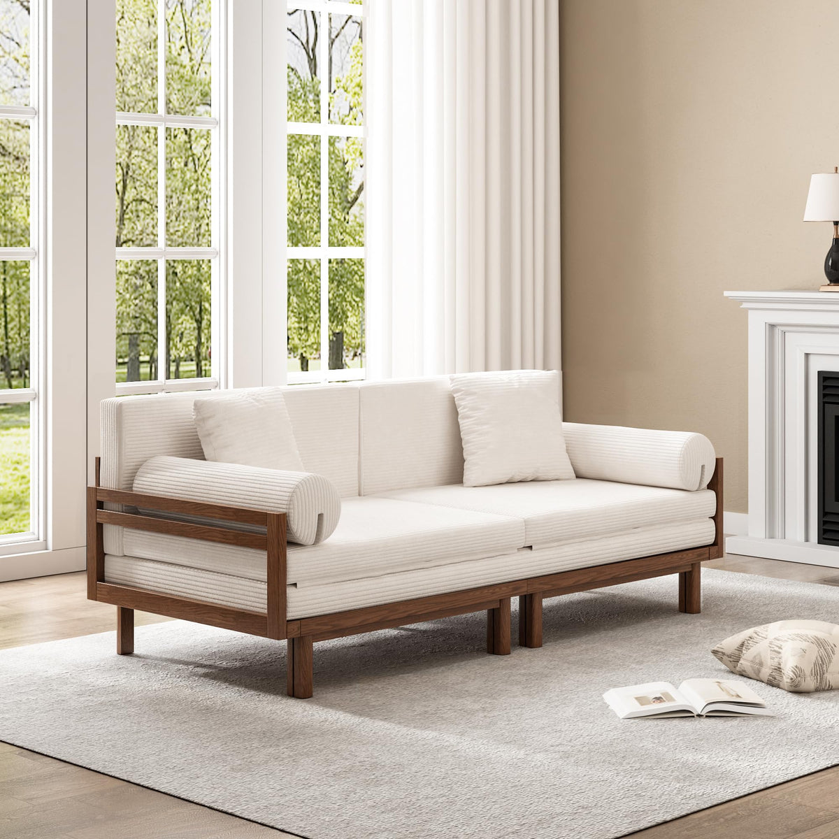 Corduroy Pull-Out Sofa Bed