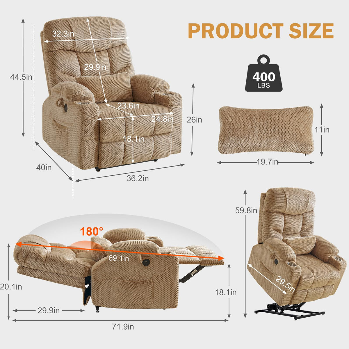 Dual Motor Power Lift Recliner