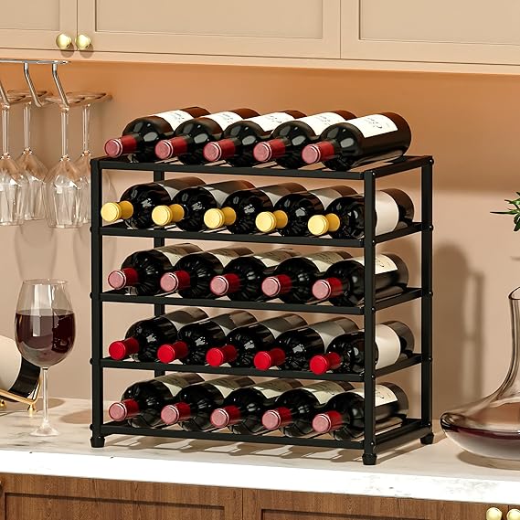 9-Tier Freestanding Wine Rack – 40 Bottle Floor Stand