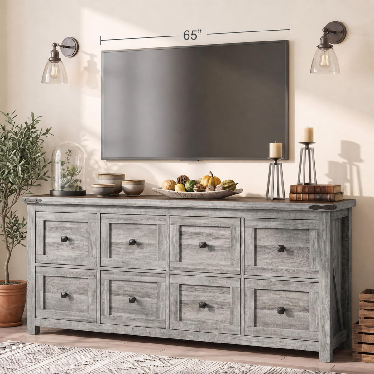 Farmhouse 8-Drawer Dresser