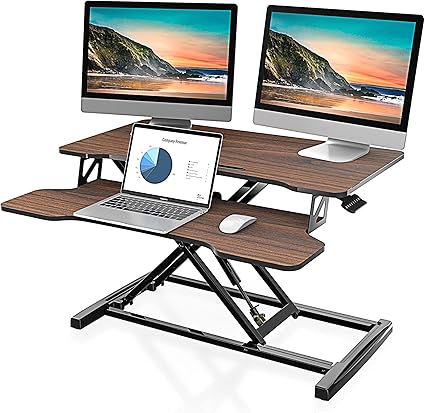Height Adjustable Standing Desk Converter – Dual Monitor