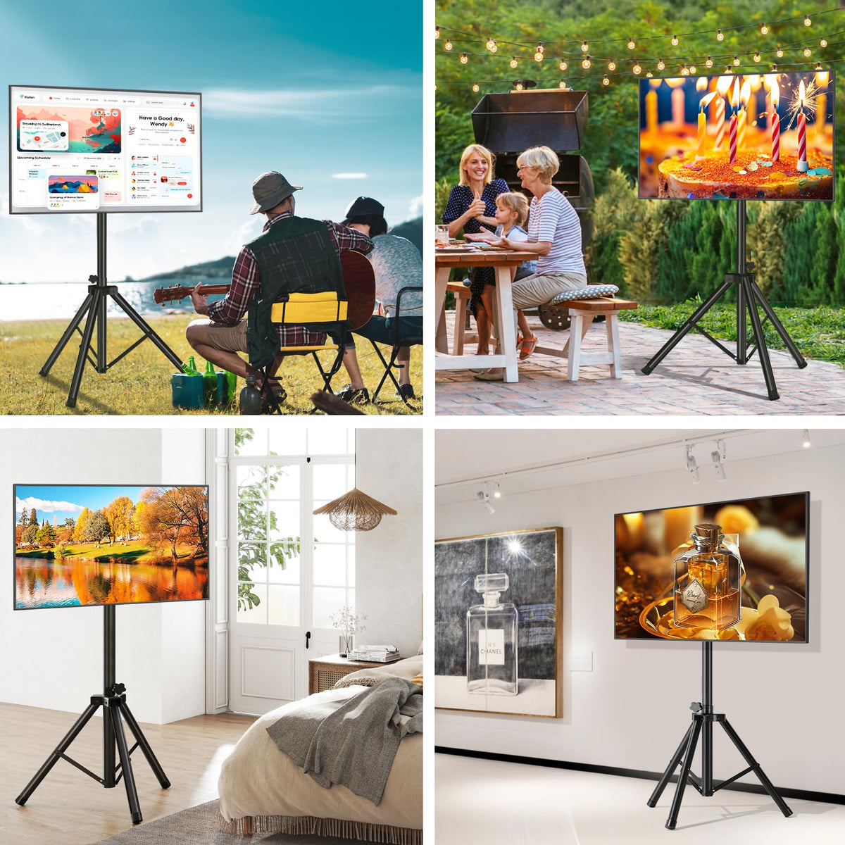 Tripod TV Stand for 23-80 inch Flat Screen/Curved TVs up to 100 lbs