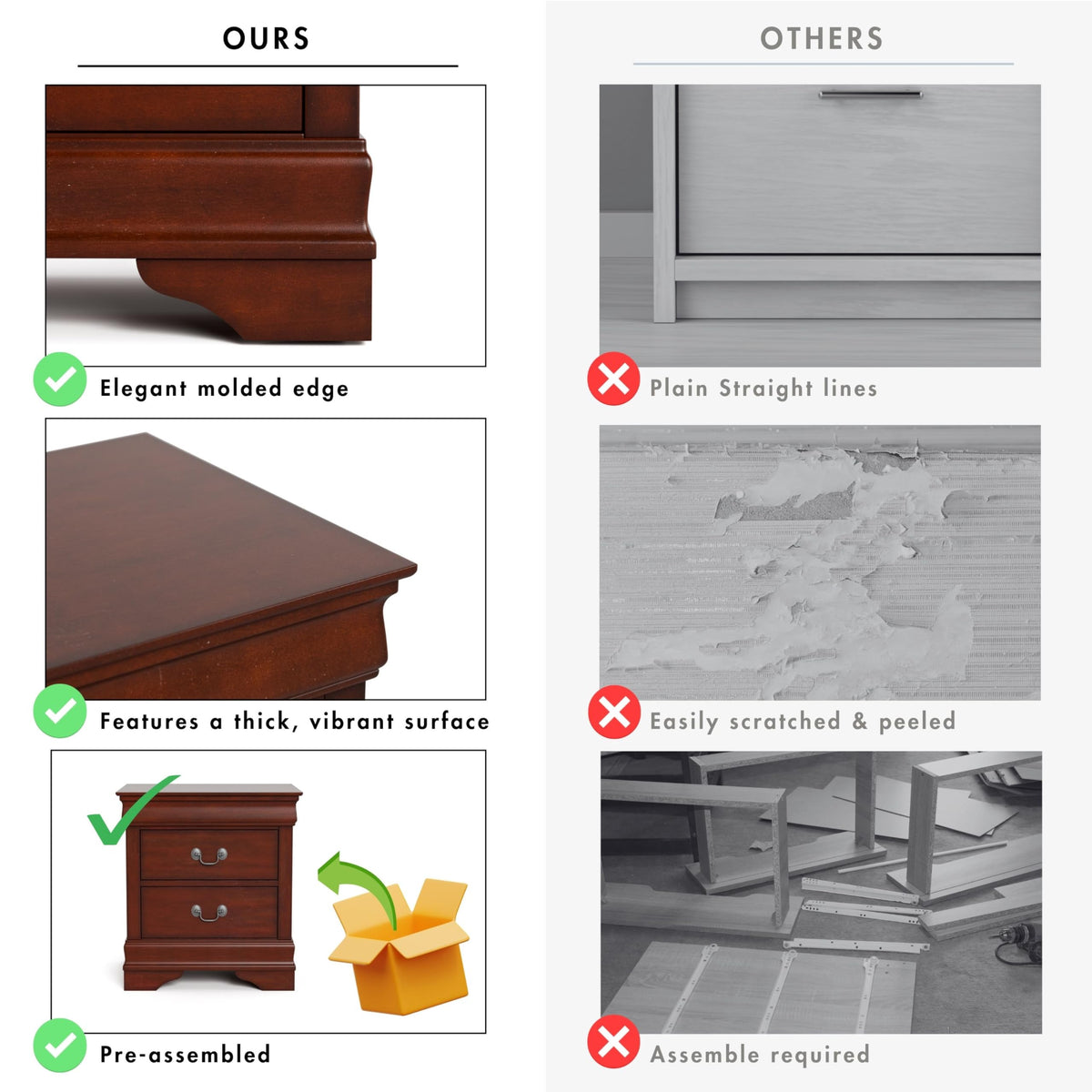 Traditional Two-Drawer Nightstand
