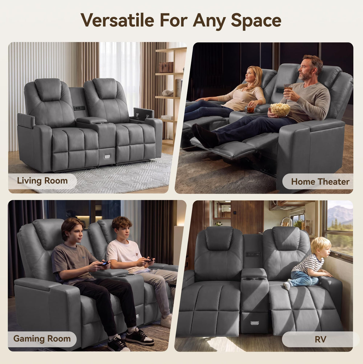 Manual Reclining Loveseat with Console