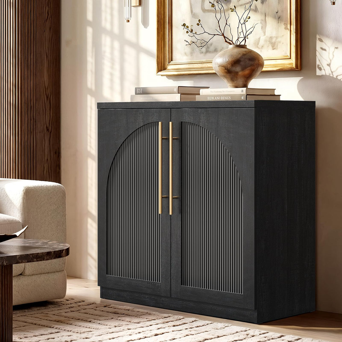 Black Arched Sideboard Cabinet