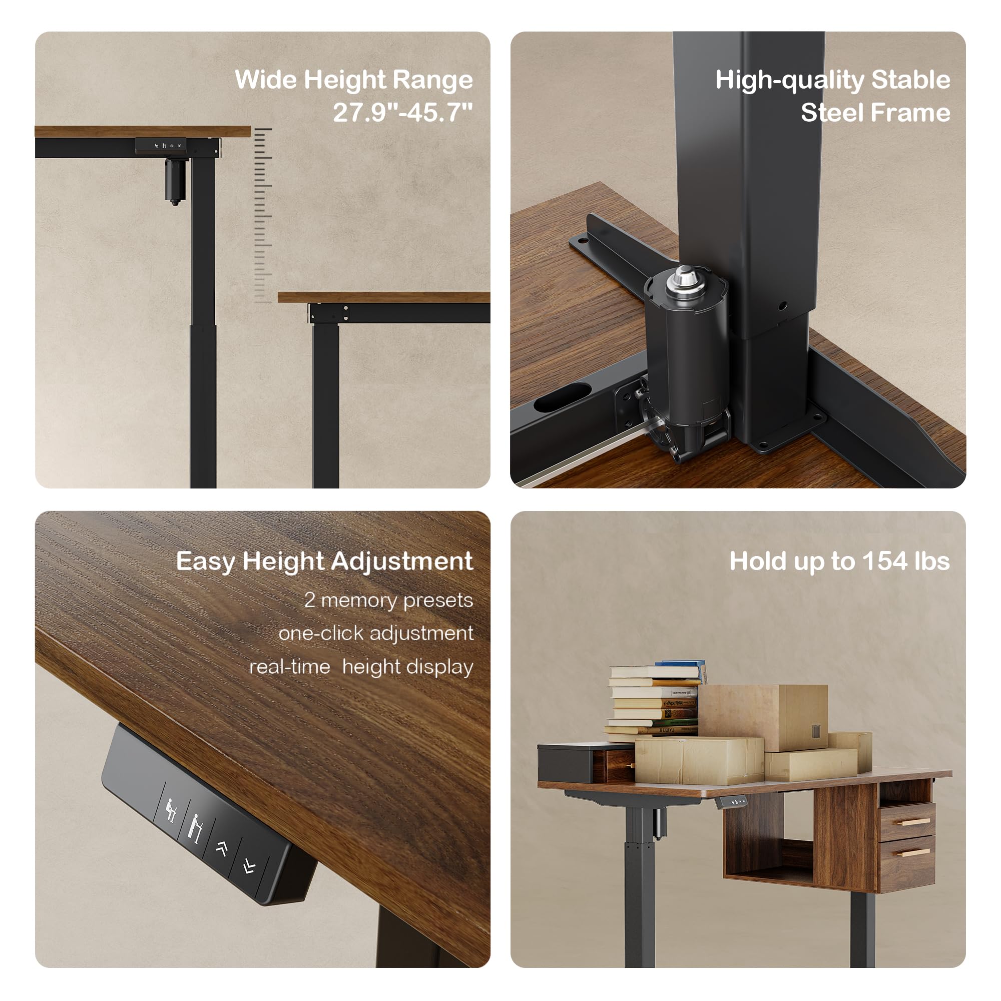 Standing Desk & Bookcase Home Office Set
