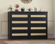 47-Inch Rattan 8-Drawer Dresser