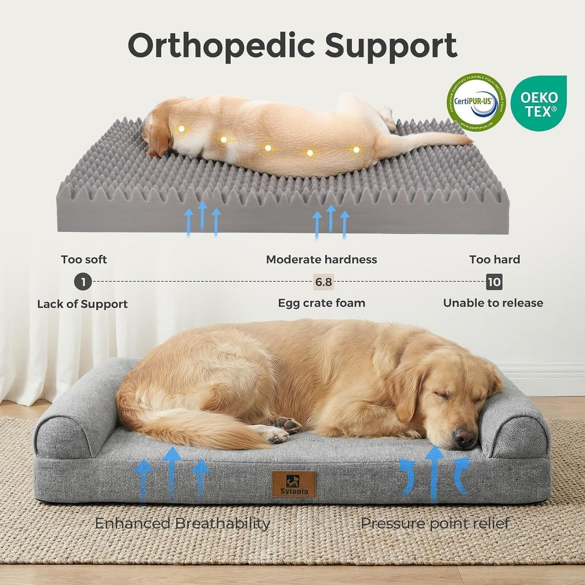 Orthopedic Bolster Dog Bed