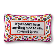 FURBISH Come Sit By Me Needlepoint Pillow, 9" x 15"