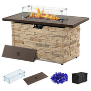 PIZZELLO 43" Propane Fire Pit Table, 50,000 BTU Outdoor Gas Firepit Table