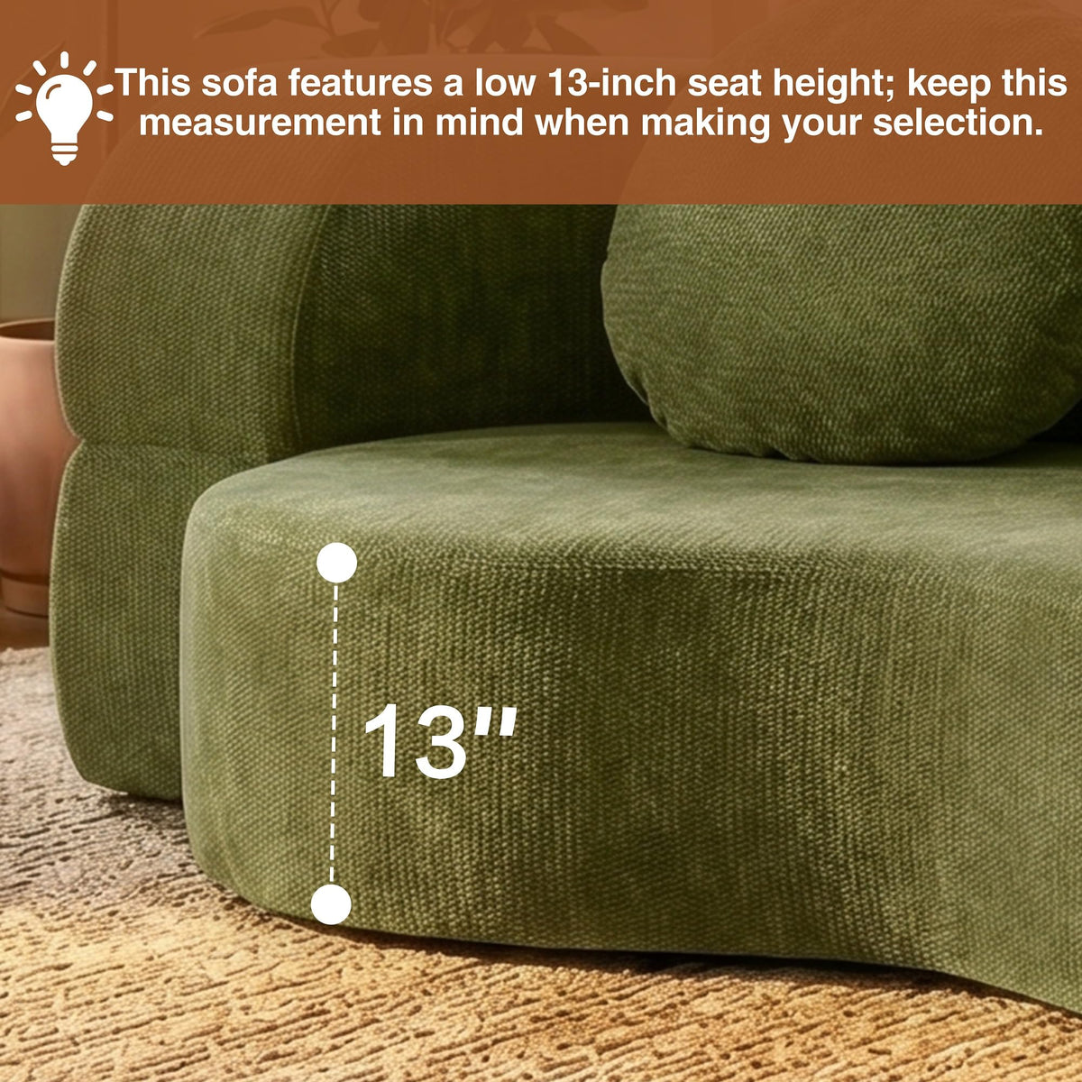 Shintenchi 78" Convertible Sofa Bed, Sleeper Boneless Futon Sofa, Green