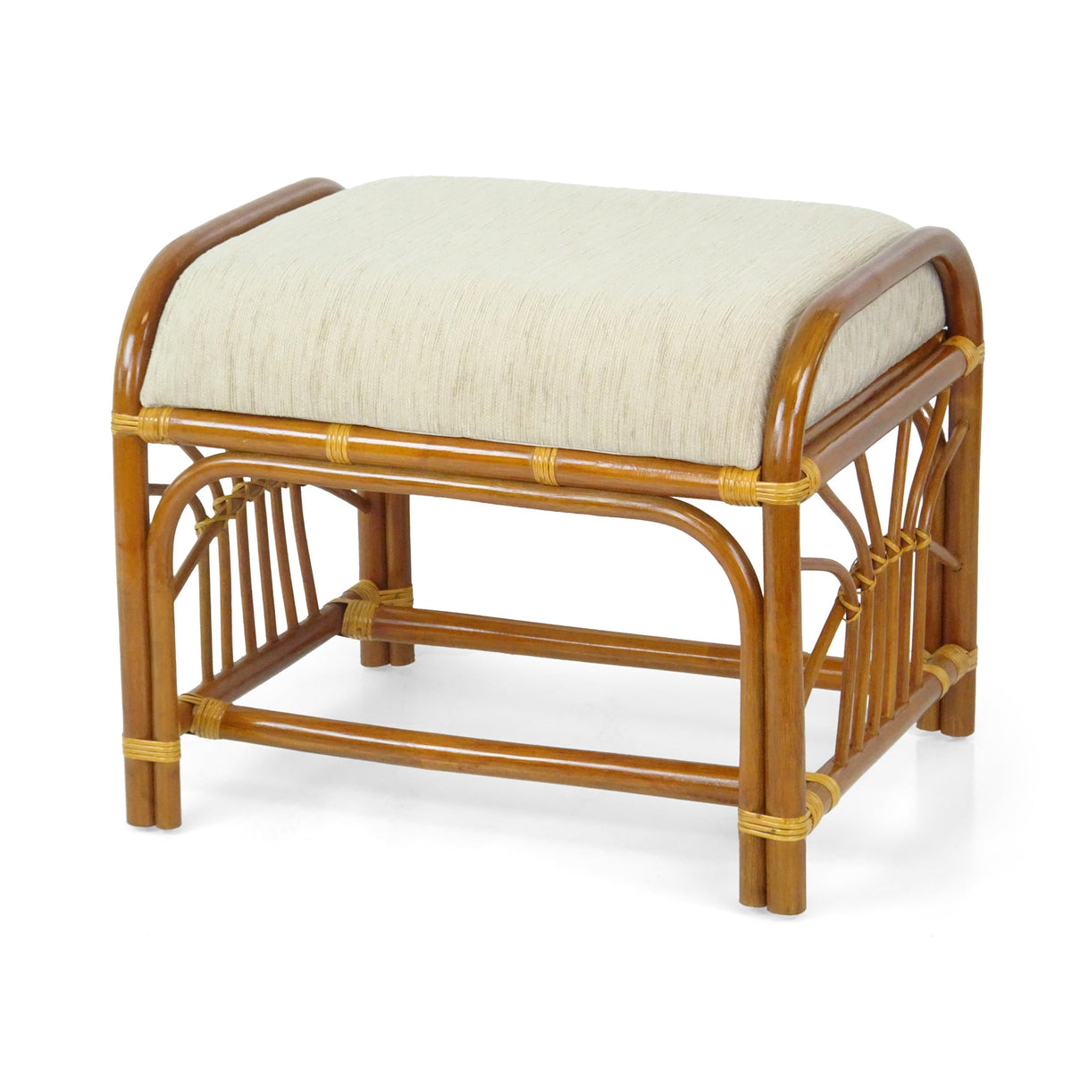 Rattan Ottoman with Cushion