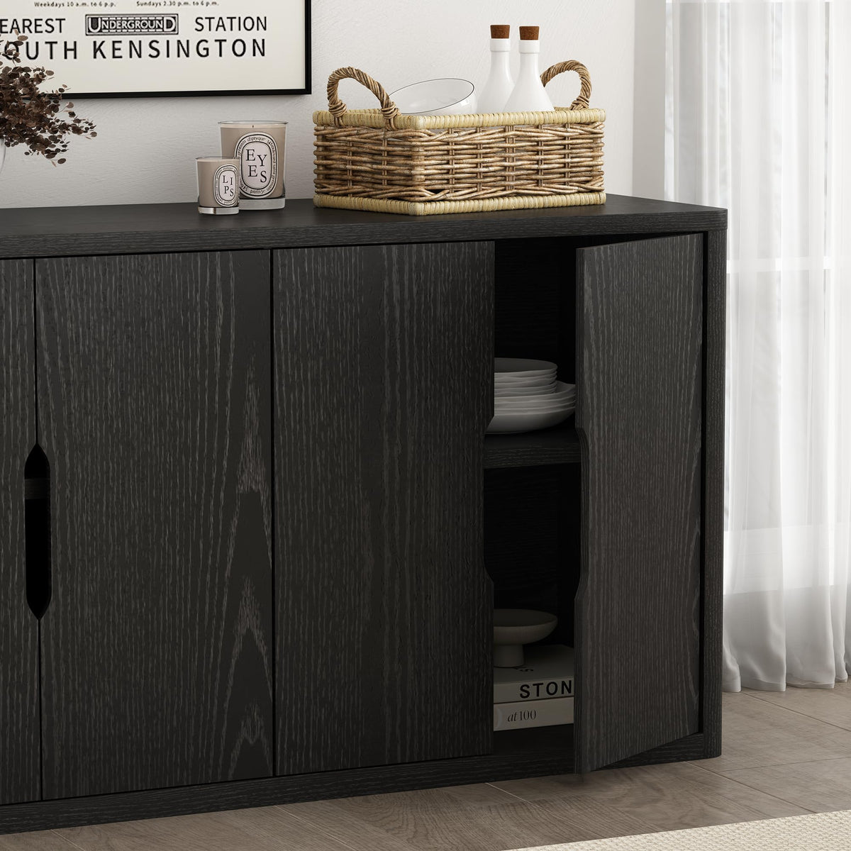 Black Sideboard Buffet Cabinet