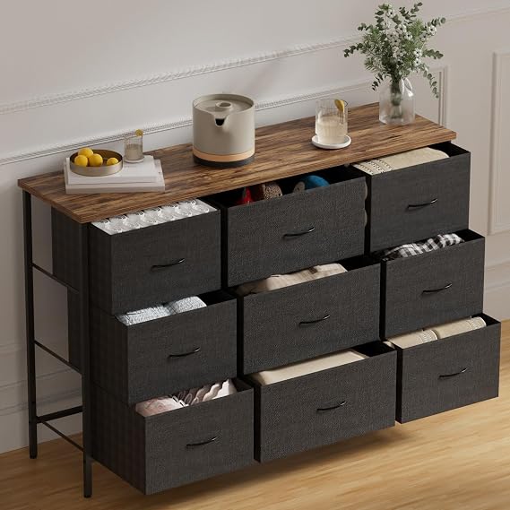 9-Drawer Wide Fabric Dresser