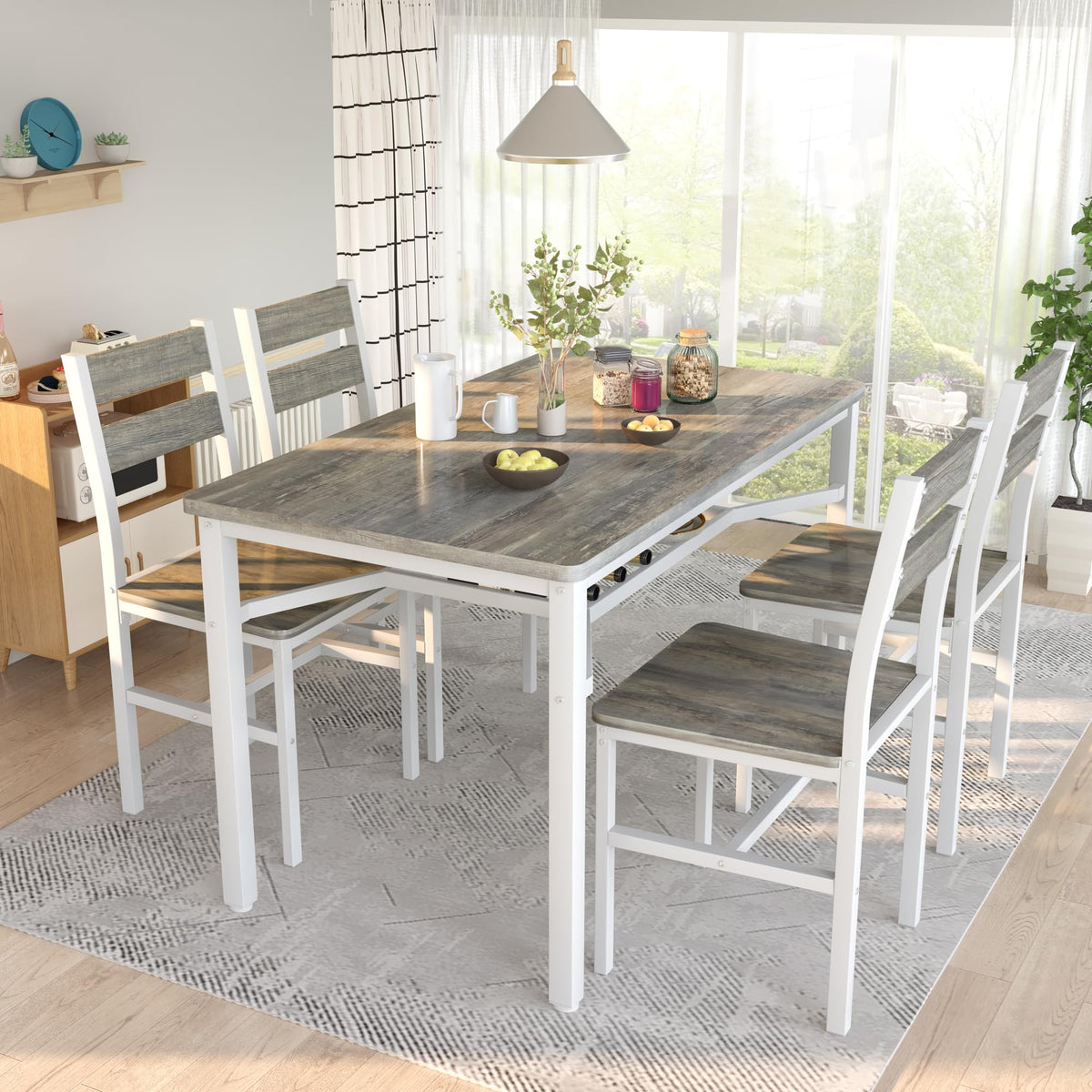 5-Piece Dining Table Set with Storage