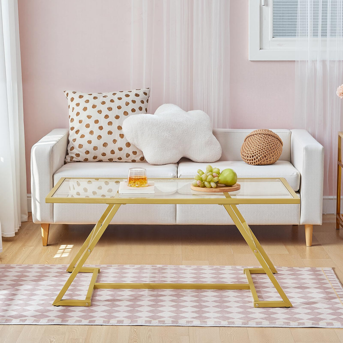 Gold Glass Coffee Table