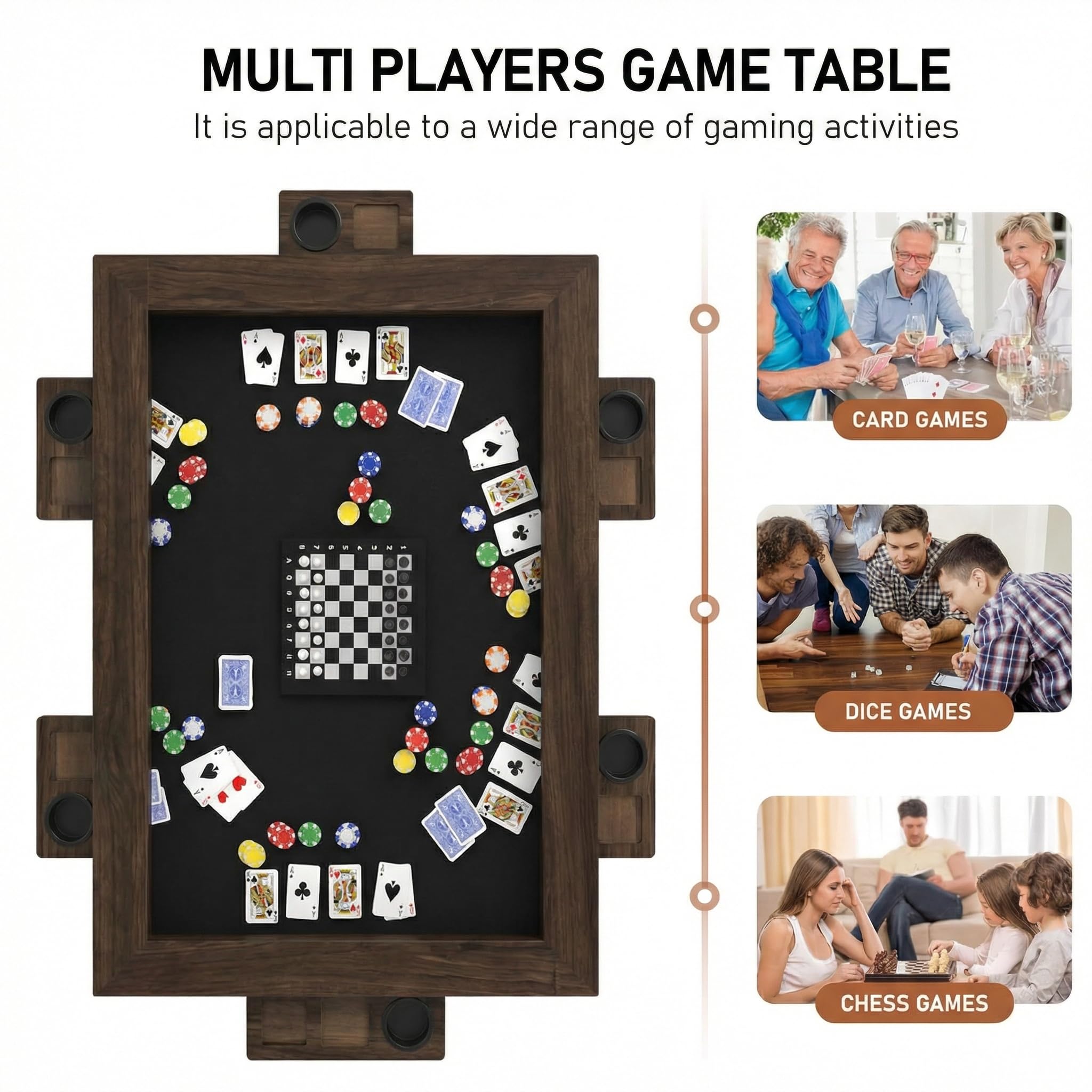 Convertible Game & Dining Table for 4-6 Players