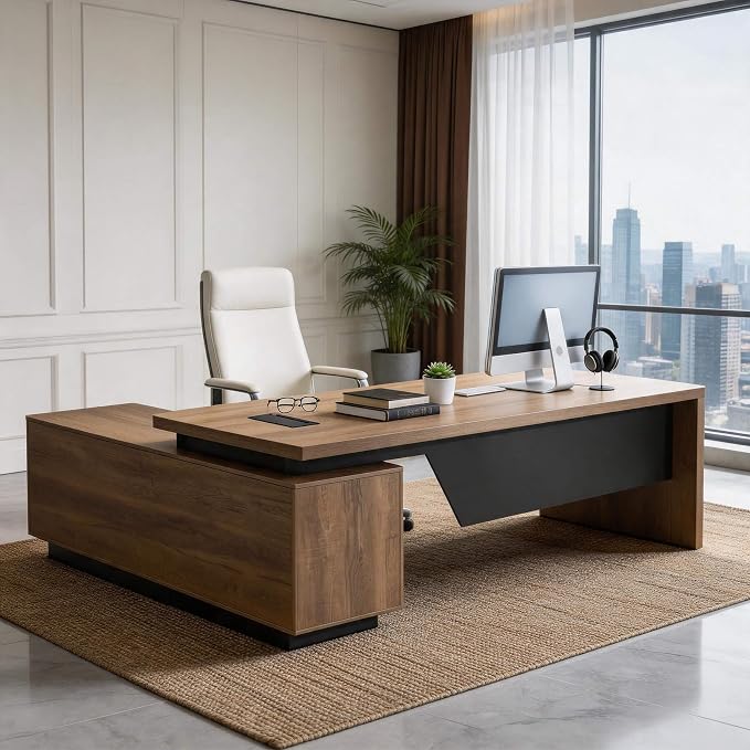 Retractable L-Shaped Executive Desk