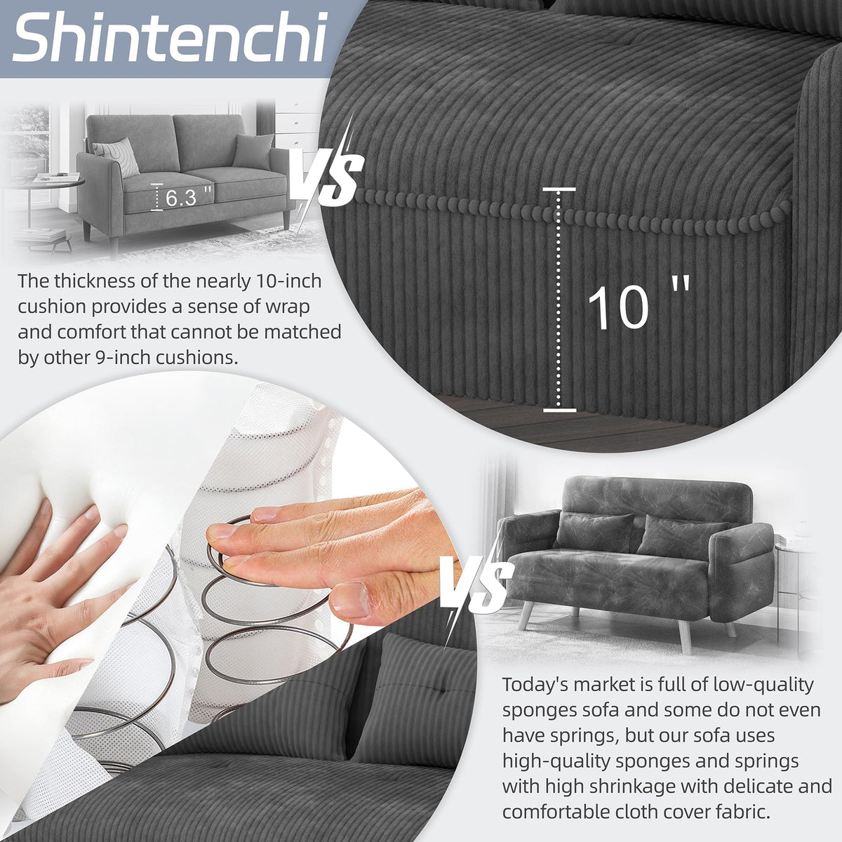 Compact Fabric Loveseat