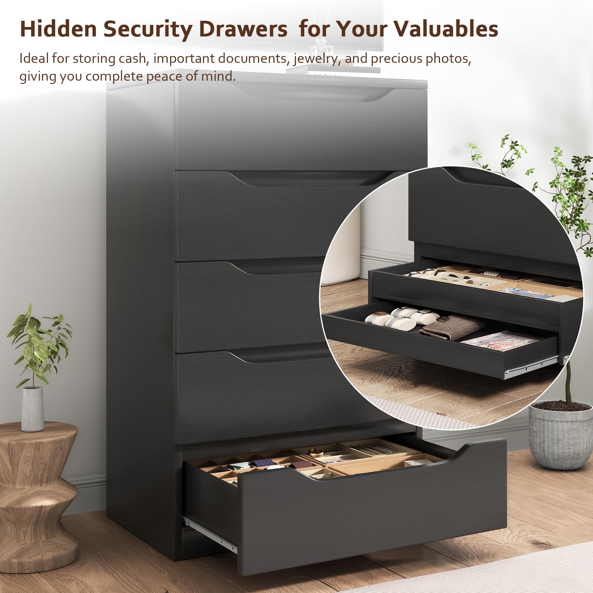 5-Drawer Dresser with Hidden Storage