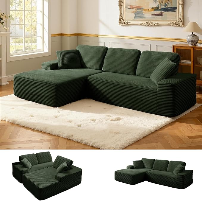 Corduroy Modular Sectional Sofa Bed