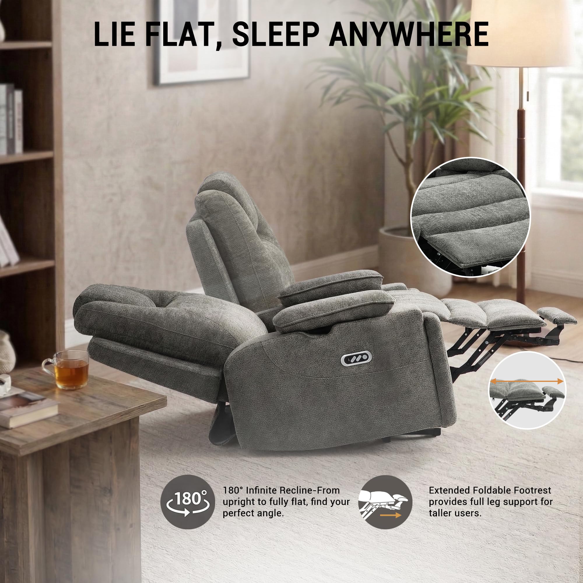 L-Shape Power Lift Recliner Chair with Massage & Heat