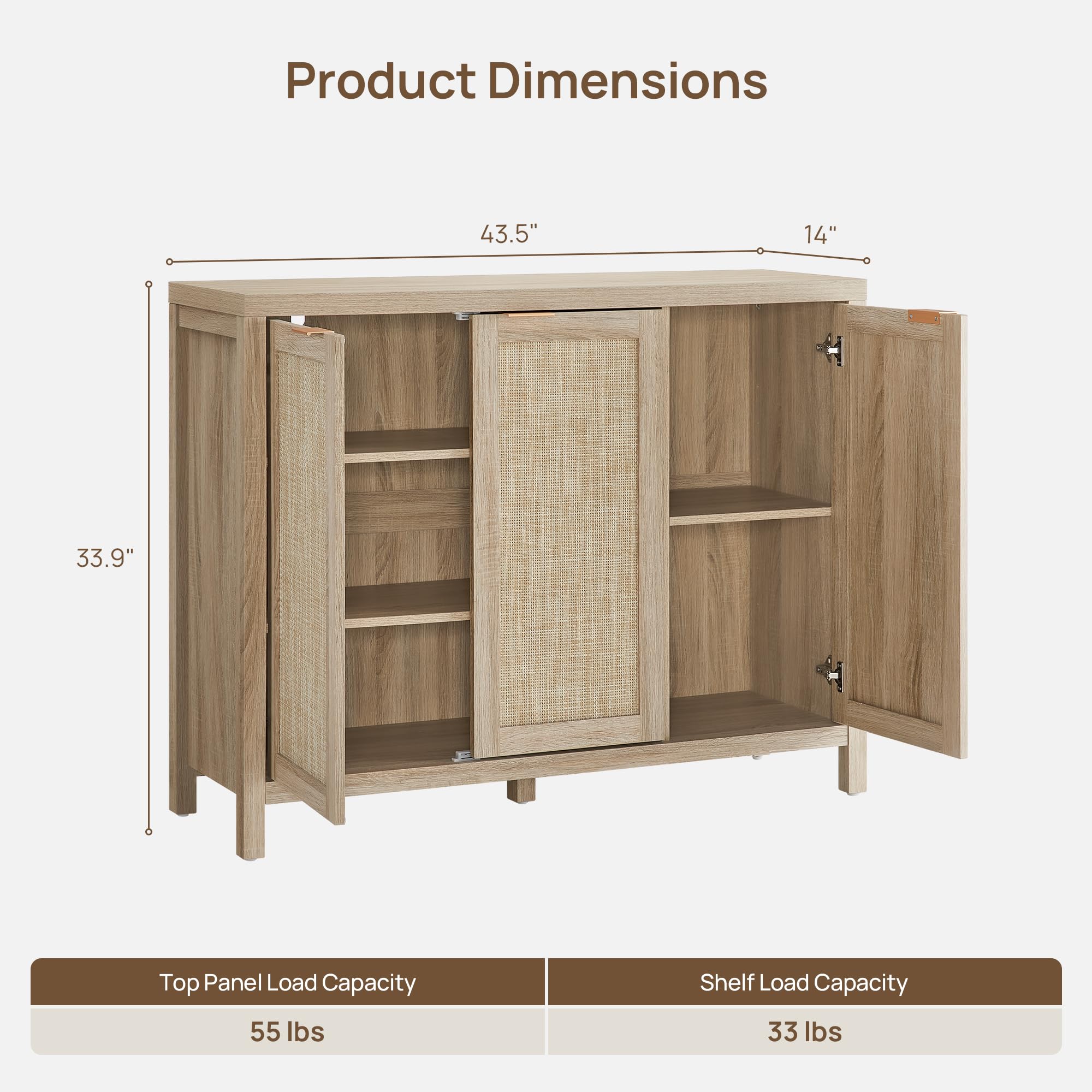 Rattan Buffet Cabinet with Storage