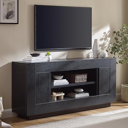 70" TV Stand with Open Storage & Side Cabinets