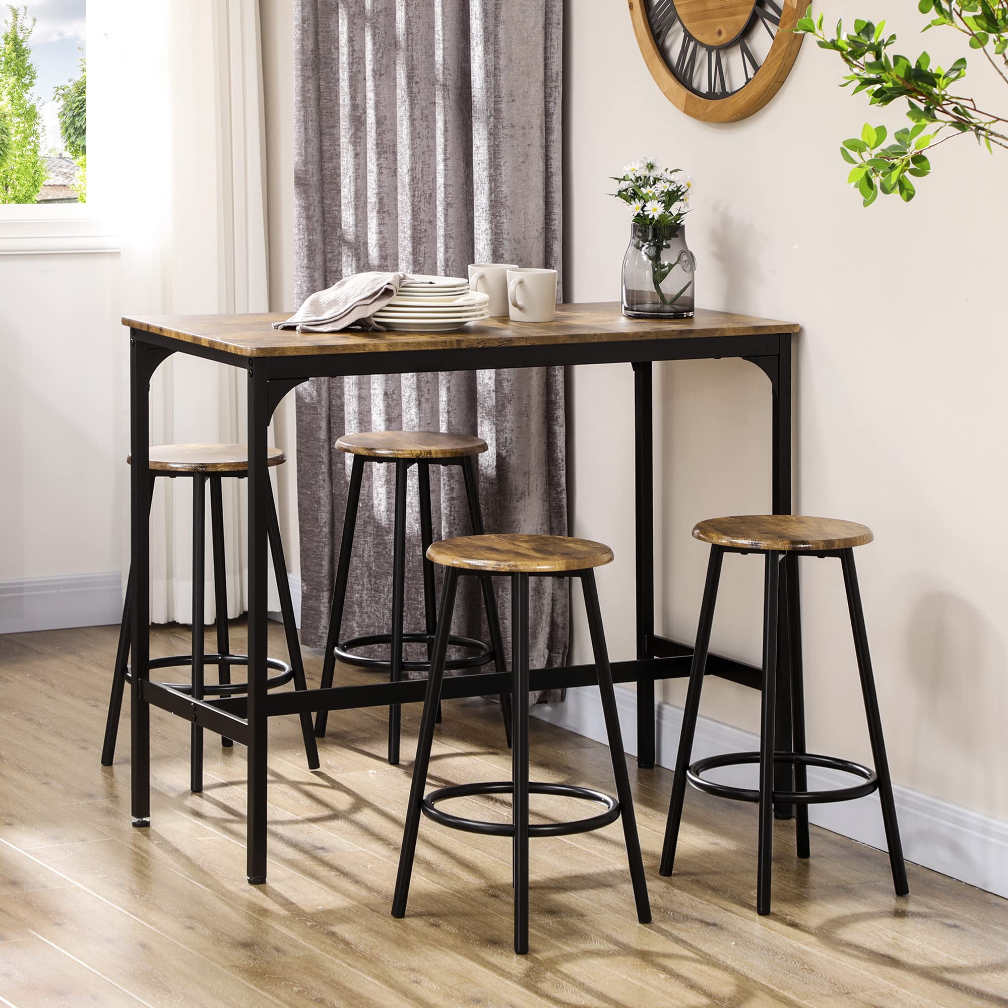 5-Piece Counter Height Bar Table Set