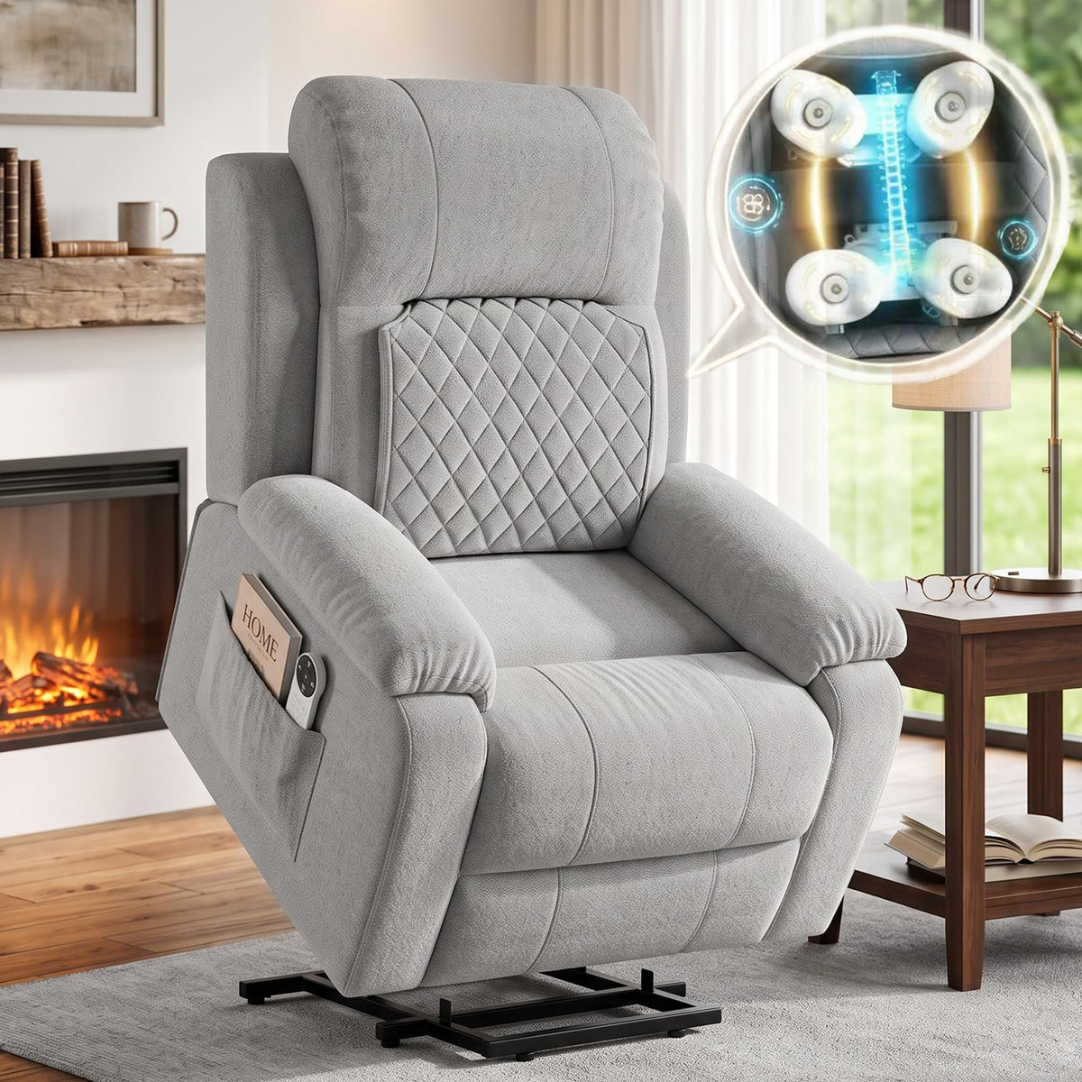 Velvet Power Lift Massage Recliner