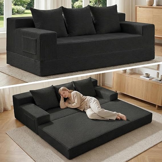 Convertible Sofa Bed with Pull-Out Sleeper