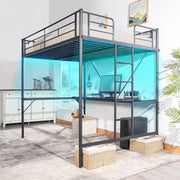 Full Metal Loft Bed with Desk