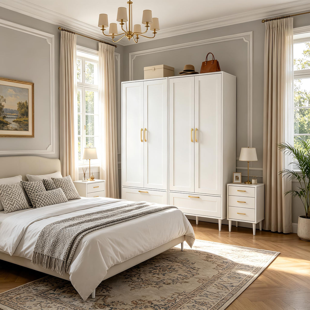White Wardrobe with Drawer