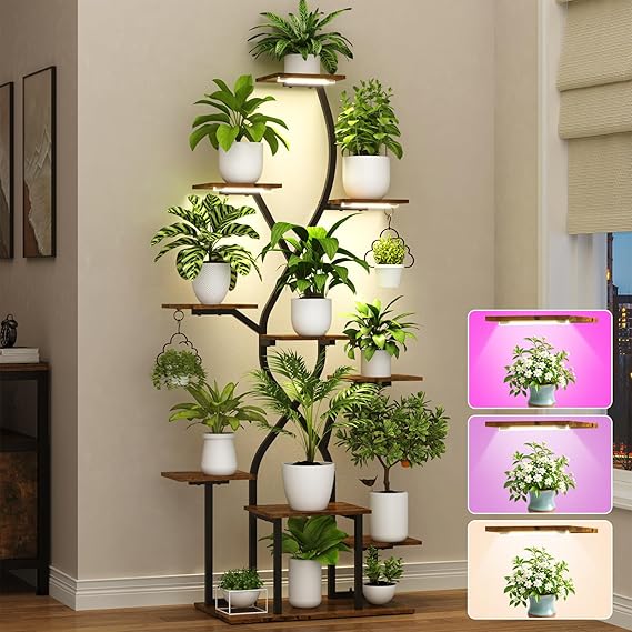 10-Tier Plant Stand with Grow Light
