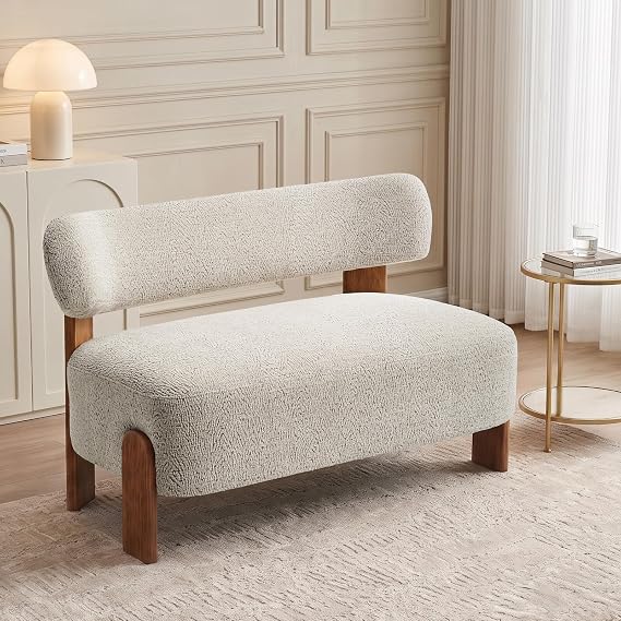 Upholstered Dining Bench with Backrest