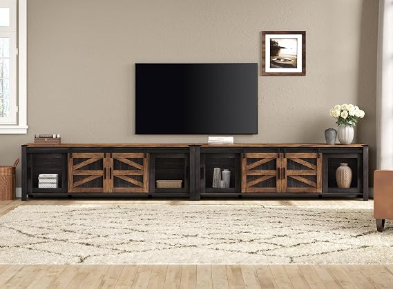 Farmhouse TV Stand for 100" TV – Set of 2