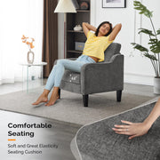 VINGLI Accent Chairs for Living Room Chairs Reading Chair Mid Century Modern Chair Soft Chenille Sofa Chair Upholstered Arm Chair Comfy Chair Side Chair (Light Grey Chenille)
