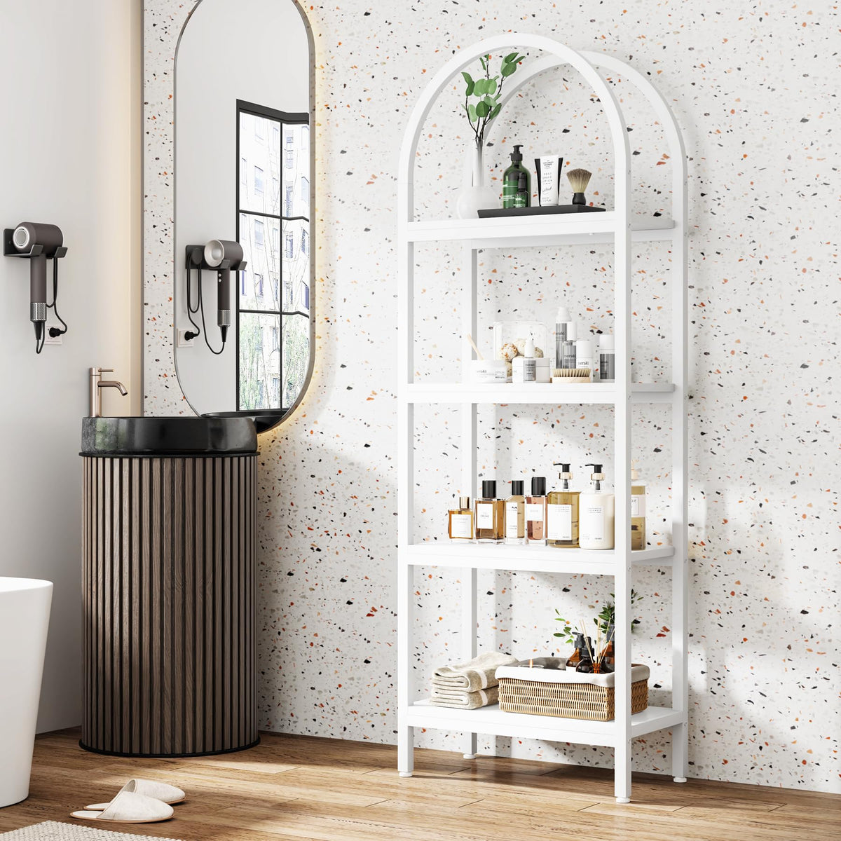 White 4-Tier Open Bookcase