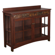 Mission Faux Slate Sideboard & Display Curio Cabinet