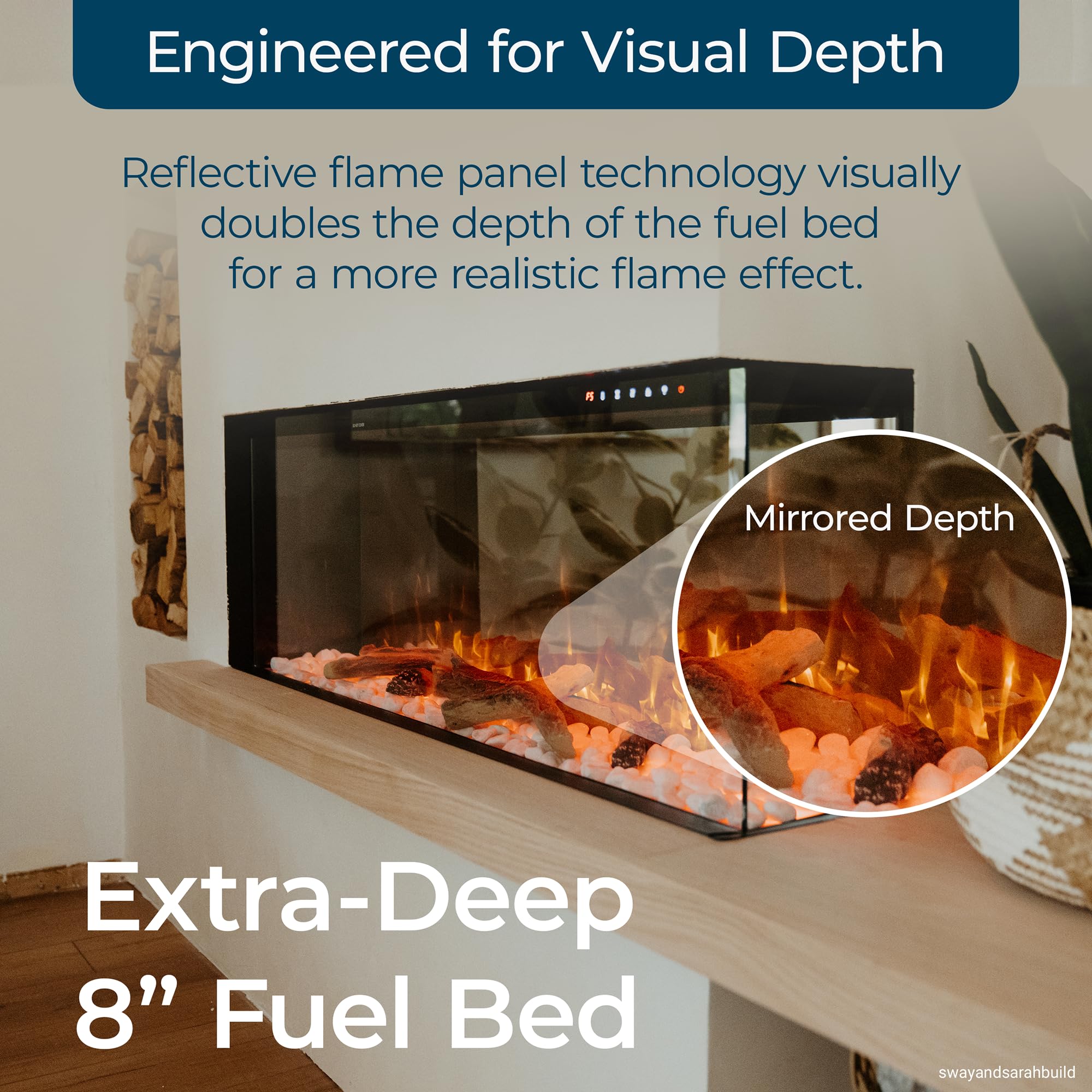 49" Multi-Sided Built-In Electric Fireplace