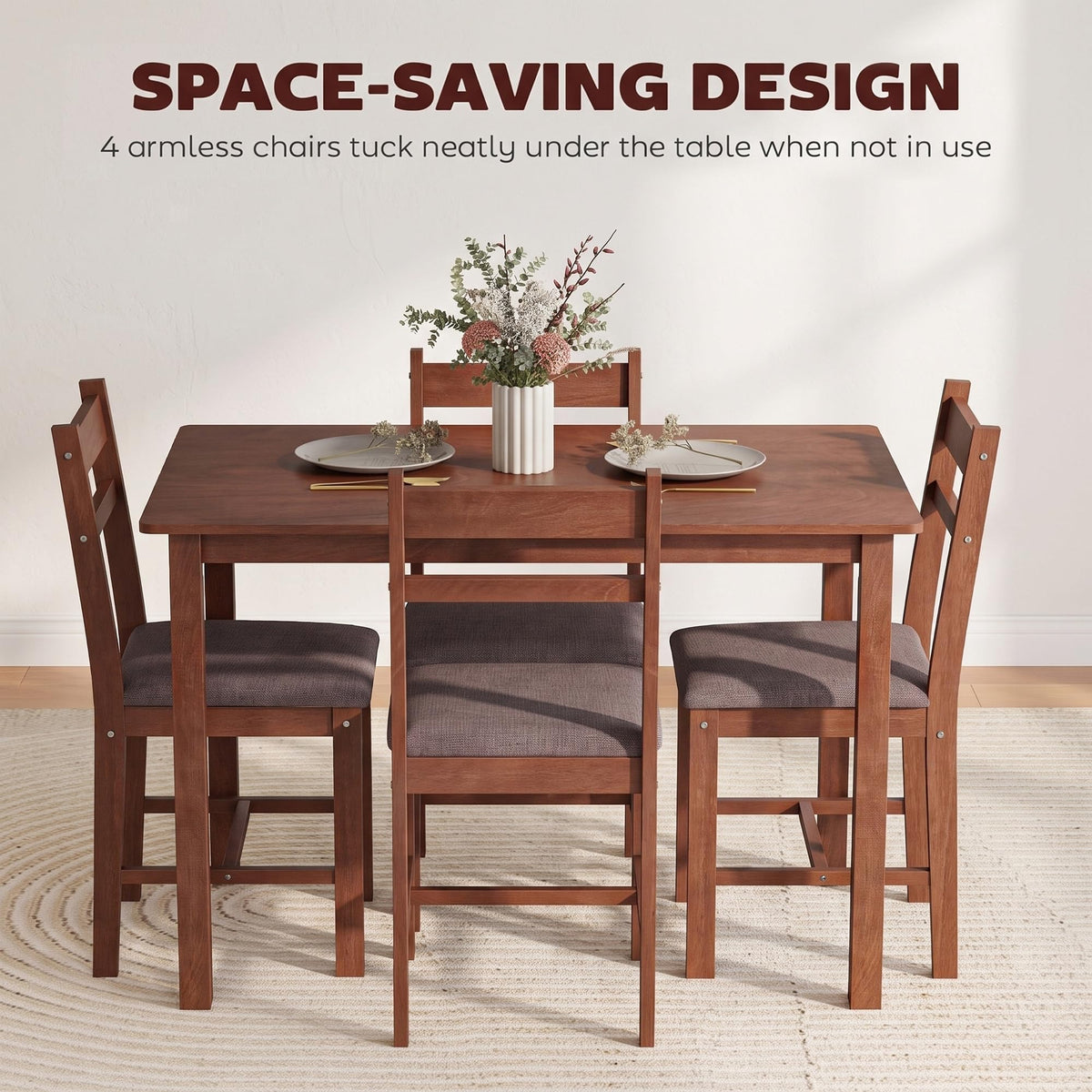 5-Piece Solid Wood Dining Set