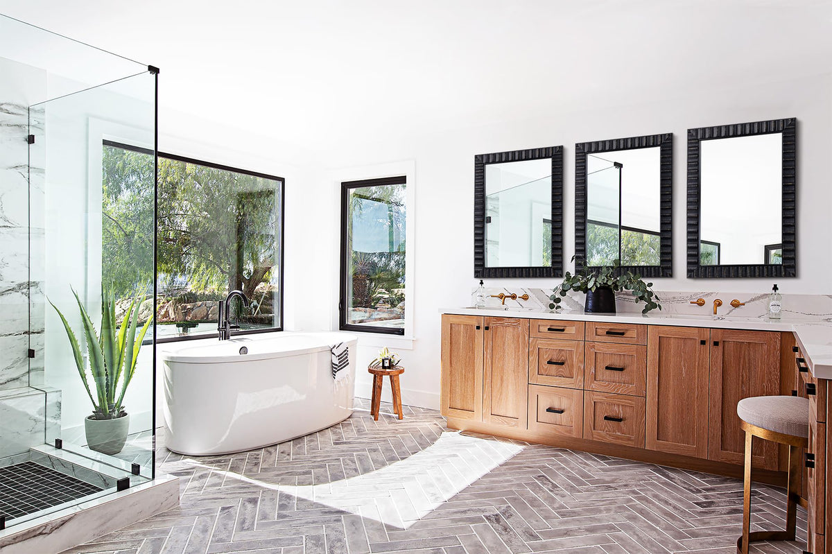 Black Wood Framed Wall Mirror